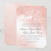 Invitación a la boda de hadas rosadas de Rubor enc