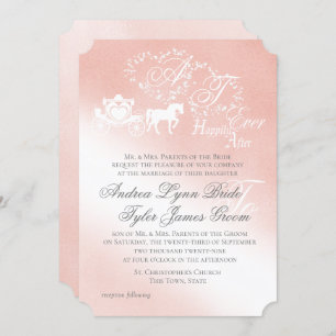 Invitación a la boda de hadas rosadas de Rubor enc