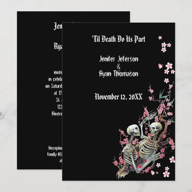 invitación a la boda de halloween (Anverso / Reverso)
