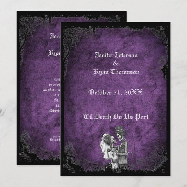 invitación a la boda de halloween (Anverso / Reverso)