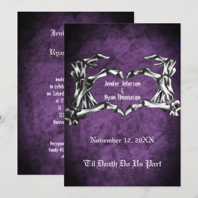 invitación a la boda de halloween (Anverso / Reverso)