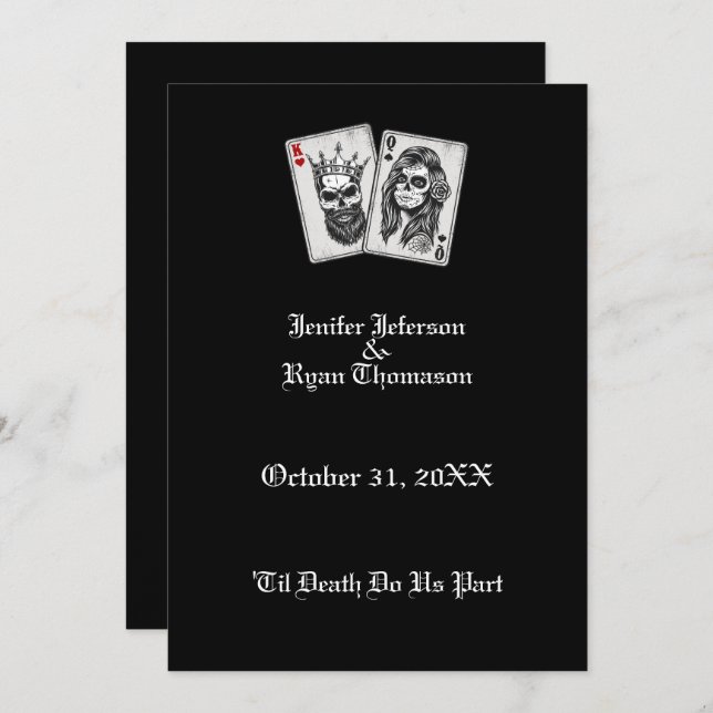 invitación a la boda de halloween (Anverso / Reverso)