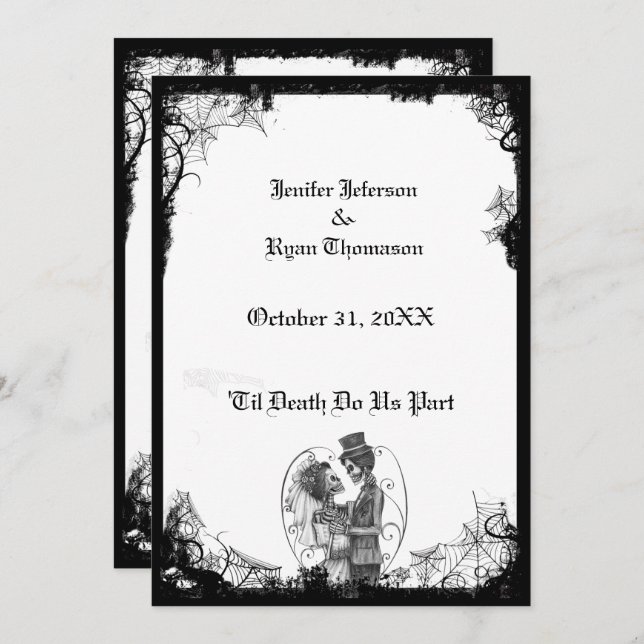invitación a la boda de halloween (Anverso / Reverso)