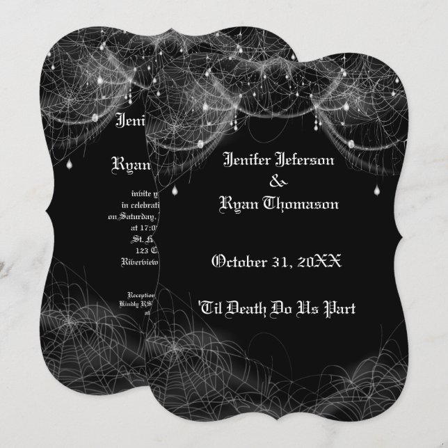 invitación a la boda de halloween (Anverso / Reverso)