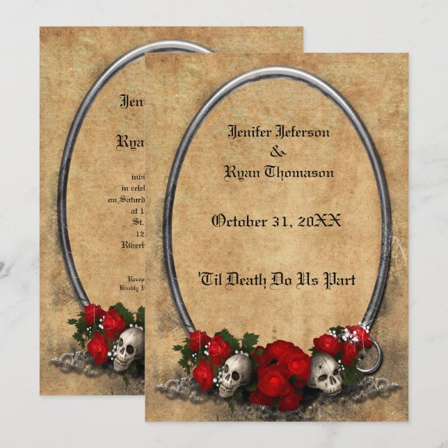 invitación a la boda de halloween (Anverso / Reverso)