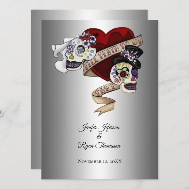 invitación a la boda de halloween (Anverso / Reverso)