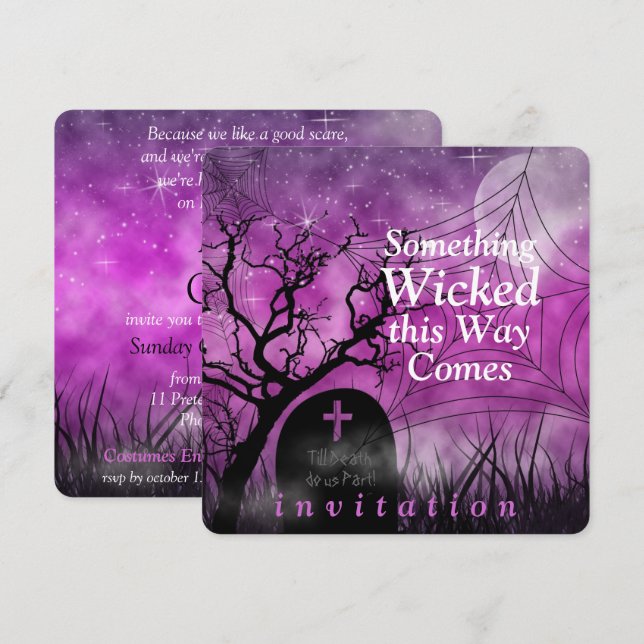Invitación a la boda de Halloween (Anverso / Reverso)