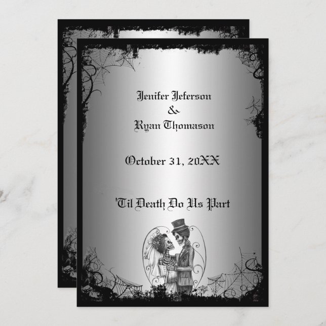 invitación a la boda de halloween (Anverso / Reverso)