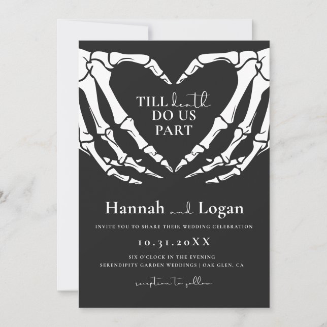Invitación a la boda de Halloween, Boda gótico (Anverso)