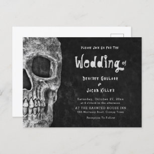 Invitación a la boda de Halloween con cabeza de cr