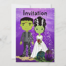 Invitación a la boda de Halloween con novia