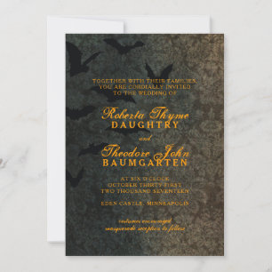 Invitación a la boda de Halloween de Dark Damask