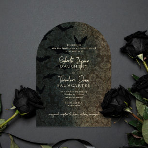 Invitación a la boda de Halloween de Dark Damask R