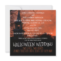Invitación a la boda de Halloween en la iglesia fa