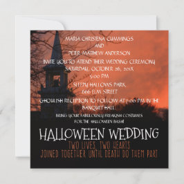 Invitación a la boda de Halloween en la iglesia fa