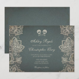 Invitación a la boda de Halloween - Gris vintage