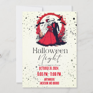 Invitación a la boda de Halloween Rojo