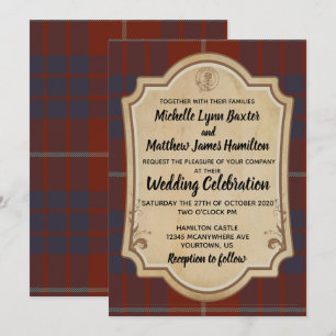 Invitación a la boda de Hamilton Tartan