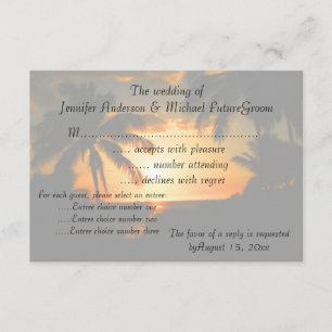 Invitación a la boda de Hawaiian Sunset RSVP