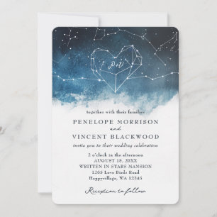 Invitación a la boda de Heart Constellation