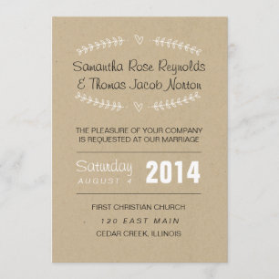 Invitación a la boda de Heart Vines