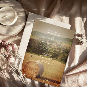 Invitación a la boda de hembras de heno redondo