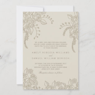 Invitación a la boda de Henna Neutral
