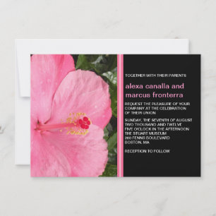 Invitación a la boda de Hibisco Rosado