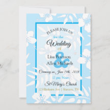 Invitación a la boda de Hibiscus Azul
