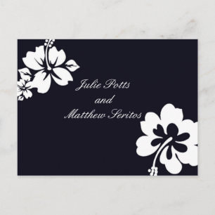Invitación a la boda de Hibiscus azul oscuro