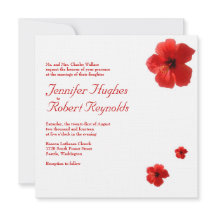 Invitación a la boda de Hibiscus Rojo