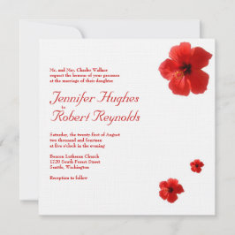 Invitación a la boda de Hibiscus Rojo