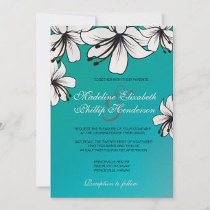 Invitación a la boda de Hibiscus-White