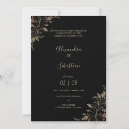 Invitación a la boda de hierba de líneas florales
