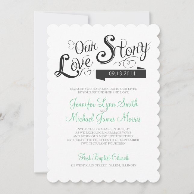 Invitación a la boda de historias de amor (Anverso)