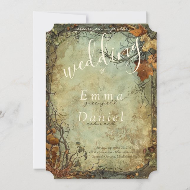 Invitación a la boda de Hobbiton Haven (Anverso)