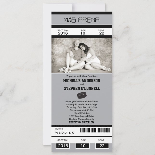 Invitación a la boda de hockey (Anverso)