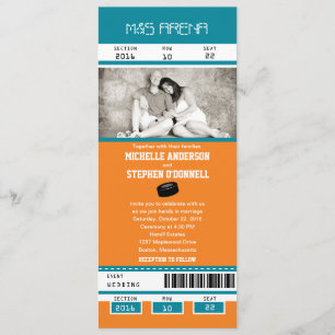 Invitación a la boda de hockey sobre césped verde 
