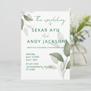 Invitación a la boda de hoja