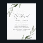 Invitación a la boda de hoja elegante y amigable c<br><div class="desc">Invitación a la boda de hoja elegante y amigable con el presupuesto</div>
