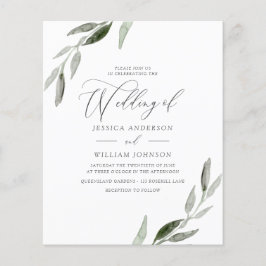 Invitación a la boda de hoja elegante y amigable c