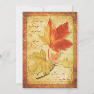 Invitación a la boda de hojas de arce de otoño