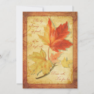 Invitación a la boda de hojas de arce de otoño
