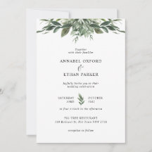 Invitación a la boda de hojas de follaje