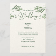 Invitación a la boda de hojas de oliva