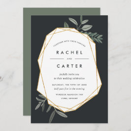 Invitación a la boda de hojas de oliva