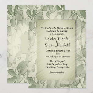 Invitación a la boda de hojas de oliva de época