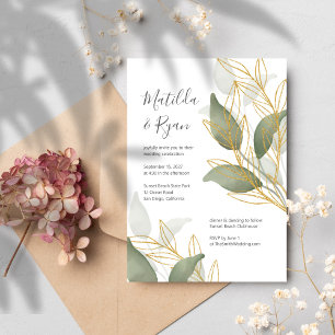 Invitación a la boda de hojas orgánicas