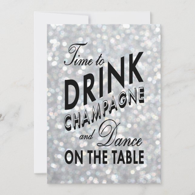 Invitación a la boda de Hollywood Glam (Anverso)