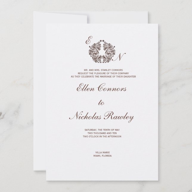 Invitación a la boda de honor (Anverso)